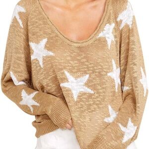 Women's Tan Star Sweater